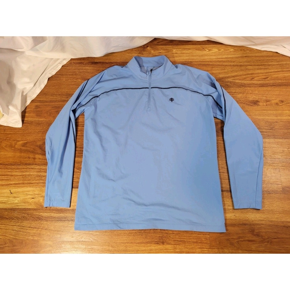 Coolibar 1/4 Zip Men's XL Surf UPF 50+ Nocona Rash Guard Sun Protective 03545